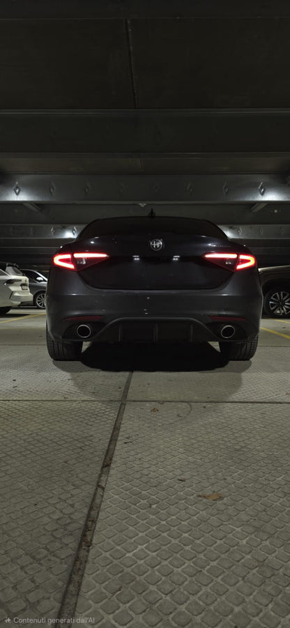 💕ART. 0222  DIFFUSORE ALFA ROMEO GIULIA 16-21 LOOK VELOCE OPACO+TERMINALI 💕