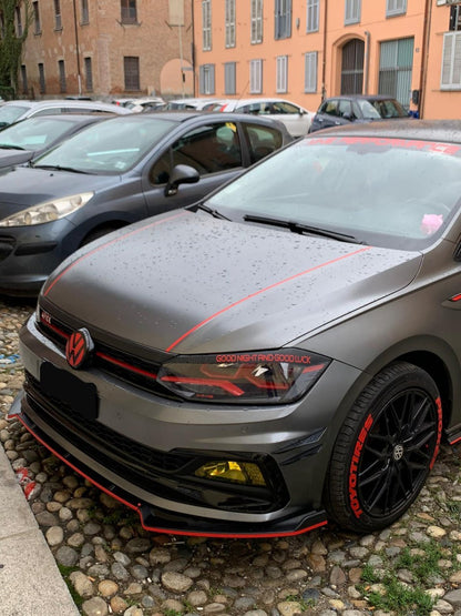 💕ART.1090 SPLITTER VW POLO AW1 STANDARD+ RLINE+GTI EVO NERO LUCIDO 💕