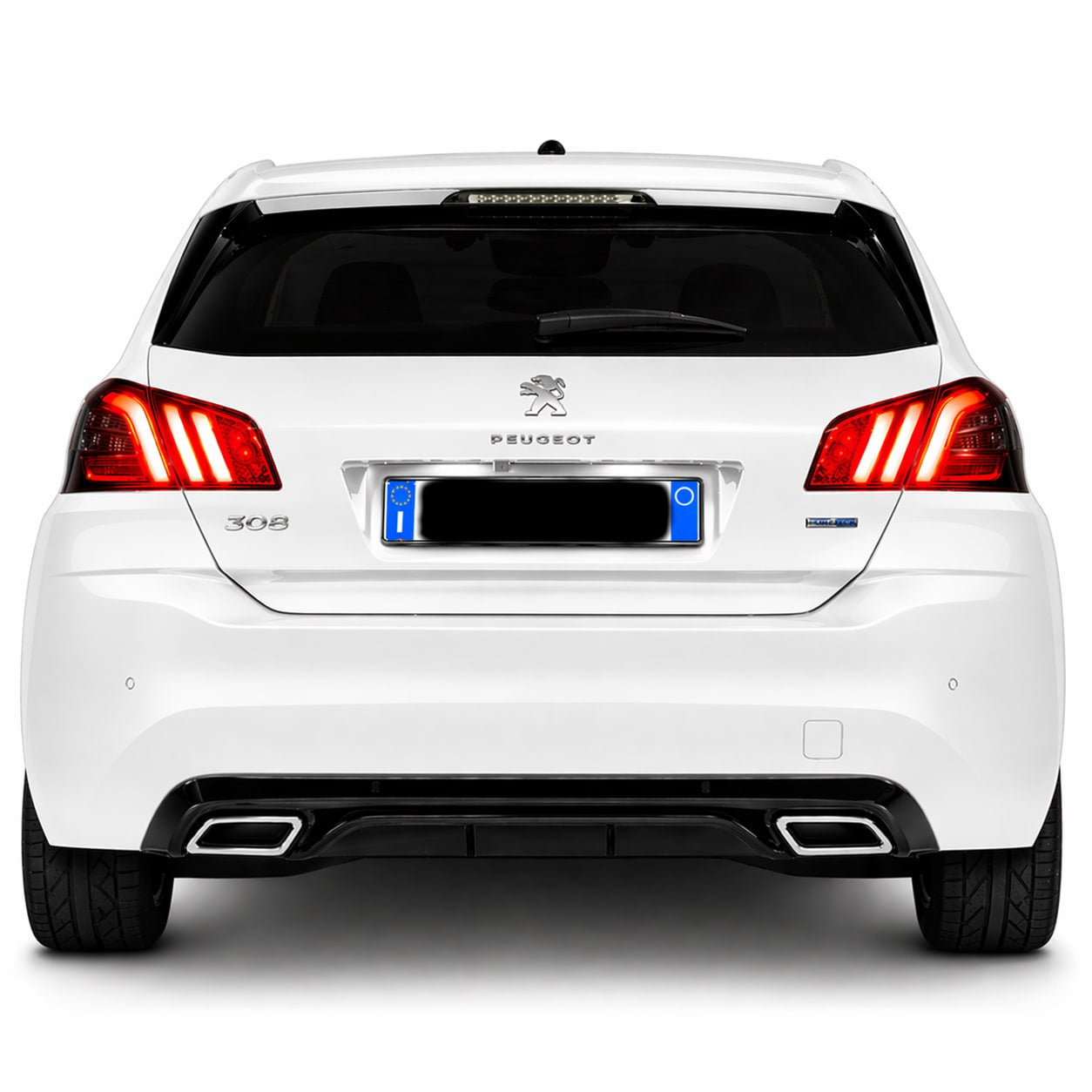💕ART.9544 DIFFUSORE PEUGEOT 308 II 5 PORTE 13-21 LOOK  NERO LUCIDO TERMINAL💕