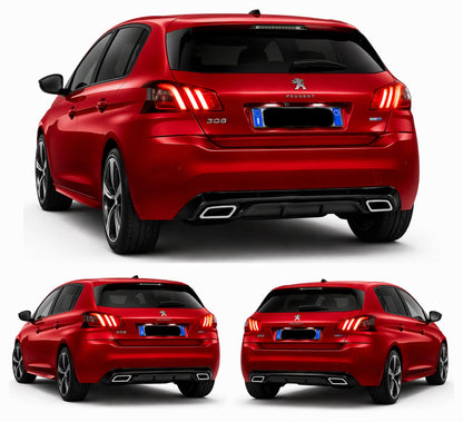 💕ART.9544 DIFFUSORE PEUGEOT 308 II 5 PORTE 13-21 LOOK  NERO LUCIDO TERMINAL💕