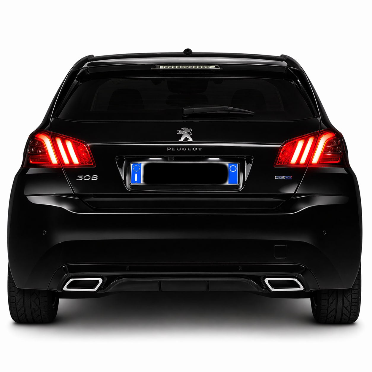 💕ART.9544 DIFFUSORE PEUGEOT 308 II 5 PORTE 13-21 LOOK  NERO LUCIDO TERMINAL💕