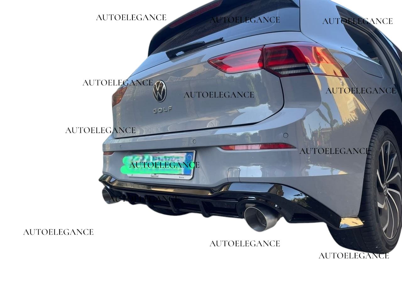 🔥ART.0512 DIFFUSORE POSTERIORE VW GOLF 8 GTI 19+ SOTTO PARAURTI TERMINALI ABS🔥