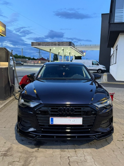 💕ART. 0019 SPLITTER AUDI A6 C8 2018+ RS6 NERO LUCIDO+s6+sline+standard💕