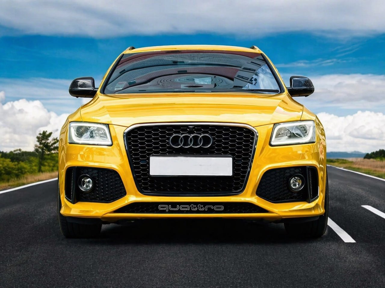 💕ART. 0592 GRIGLIA AUDI Q5 8R 2012-2016 LOOK RSQ5 NERO LUCIDO 💕