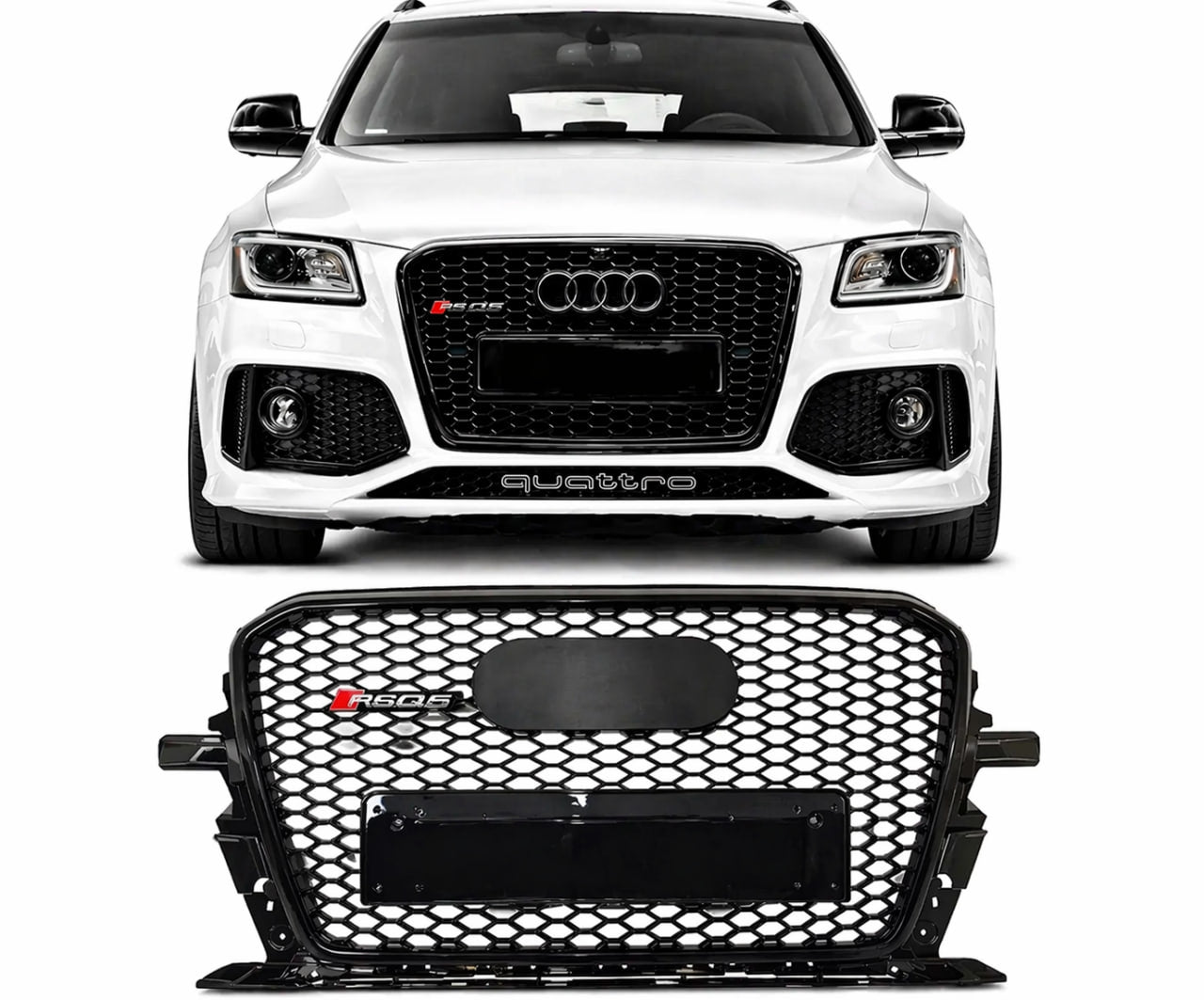 💕ART. 0592 GRIGLIA AUDI Q5 8R 2012-2016 LOOK RSQ5 NERO LUCIDO 💕
