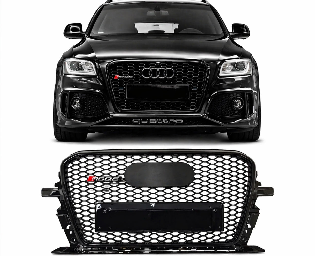 💕ART. 0592 GRIGLIA AUDI Q5 8R 2012-2016 LOOK RSQ5 NERO LUCIDO 💕