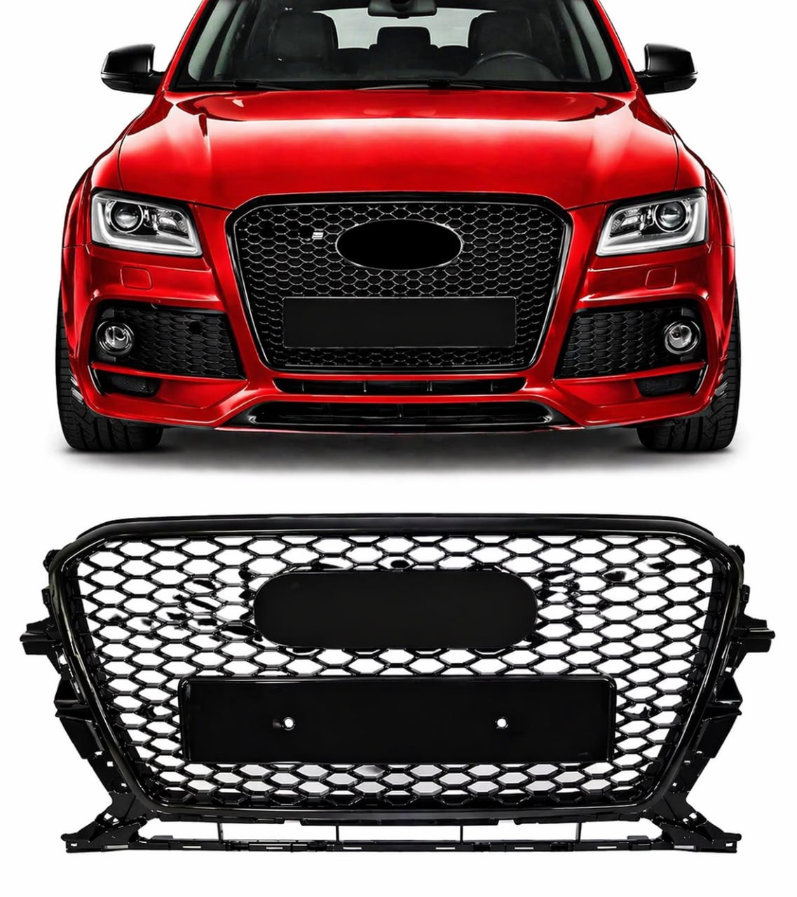 💕ART. 0592 GRIGLIA AUDI Q5 8R 2012-2016 LOOK RSQ5 NERO LUCIDO 💕
