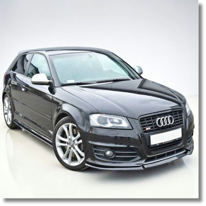 💕ART.9887 Splitter Audi A3 S3 8P restyling 08-11 solo per sline nero lucido💕