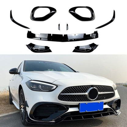 💕ART.1062 KIT AERO ANTERIORE MERCEDES CLASSE C W206 2021 AMG NERO LUCIDO💕