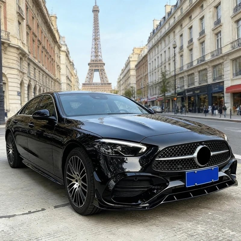 💕ART.1062 KIT AERO ANTERIORE MERCEDES CLASSE C W206 2021 AMG NERO LUCIDO💕