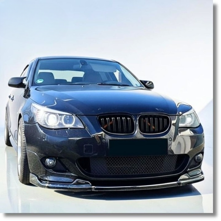 💕ART.9937 SPLITTER BMW 5 E60 2003+ SOLO PER PARAURTI MTECH NERO LUCIDO💕