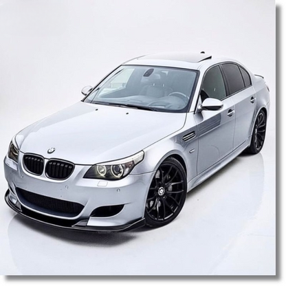 💕ART.9940 SPLITTER BMW E60 2003+ SOLO PER PARAURTI M5STYLE  NERO LUCIDO 💕