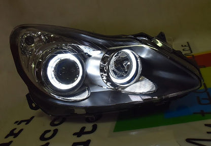 💕ART.6220  FARI ANTERIORI  OPEL CORSA D 2006-2011 OCCHI D'ANGELO NERO 💕