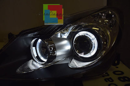 💕ART.6220  FARI ANTERIORI  OPEL CORSA D 2006-2011 OCCHI D'ANGELO NERO 💕
