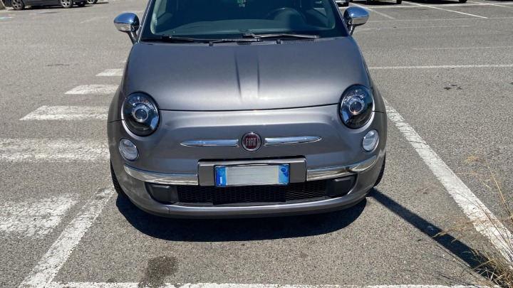 💕ART.0342 FARI ANTERIORI FIAT 500 2007-2015 LENTICOLARI NERI💕