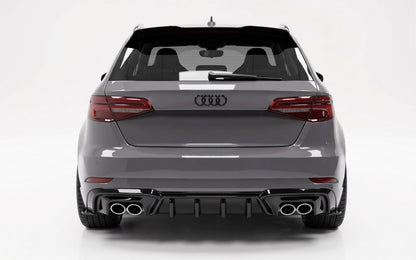 💕ART.10087 DIFFUSORE+FLAP LOOK RS3 AUDI A3 8V SLINE RESTYLING 17+NERO LUUCIDO💕
