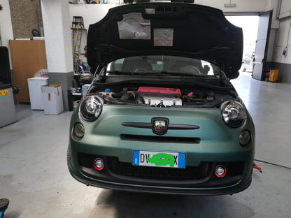 💕ART.0342 FARI ANTERIORI FIAT 500 2007-2015 LENTICOLARI NERI💕