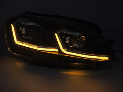 💕 Fari Anteriori Adatto per VW Golf 7.5 17-19 LED DRL Sequenziali Rossi 💕