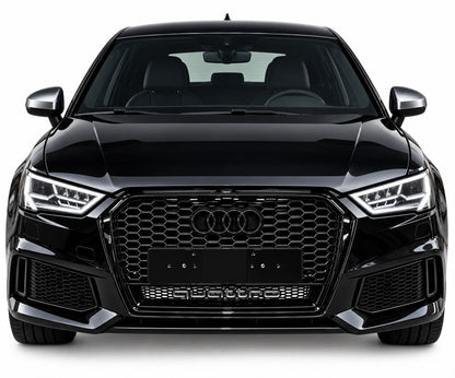 💕 ART.0966 GRIGLIA AUDI A1 8X LIFT 2016-2018 LOOK RS1 QUATTRO NERO LUCIDO💕