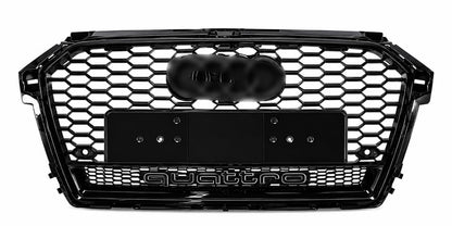 💕 ART.0966 GRIGLIA AUDI A1 8X LIFT 2016-2018 LOOK RS1 QUATTRO NERO LUCIDO💕