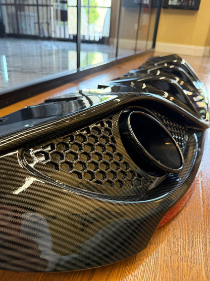 ART.10550 Diffusore Alfa Romeo Giulia look carbonio + TERMINALI NERI