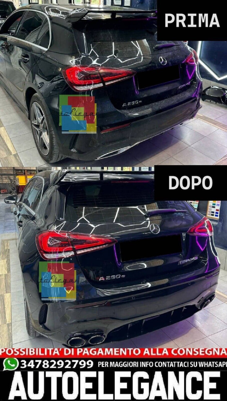 PARAURTI POSTERIORE ADATTO PER CLASSE A W177 HATCHBACK LOOK A45