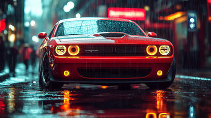 ⭐Fari a LED adatti per Dodge Challenger (2015-2023) Luci RGB nere⭐