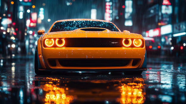 ⭐Fari a LED adatti per Dodge Challenger (2015-2023) Luci RGB nere⭐
