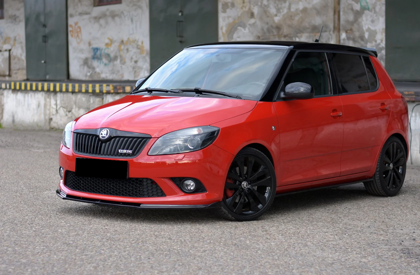 💫ART.9067 Splitter Anteriore Nero Lucido per SKODA FABIA MK2 RS💫