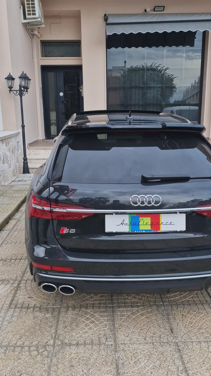 SPOILER TETTO ADATTO PER AUDI A6/S6 C8 AVANT 2018+ LOOK RS6 NERO LUCIDO