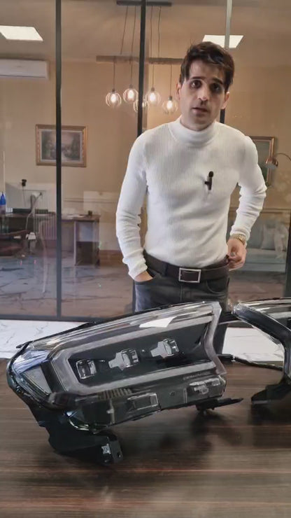 FARI ANTERIORI ADATTI PER FORD RANGER T6 2015-2020 FULL LED DINAMICI LOOK NERO