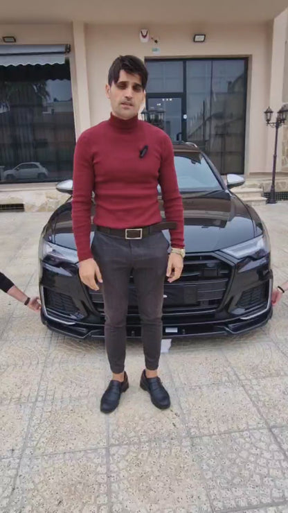 SPLITTER ADATTO PER AUDI A6 4G C8 2018+ NERO LUCIDO V1 LOOK SPORTIVO