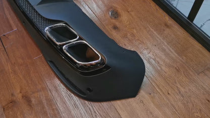 DIFFUSORE ADATTO PER MERCEDES GLE W167 AMG SUV LOOK 63 NERO + TERMINALI CROMATI