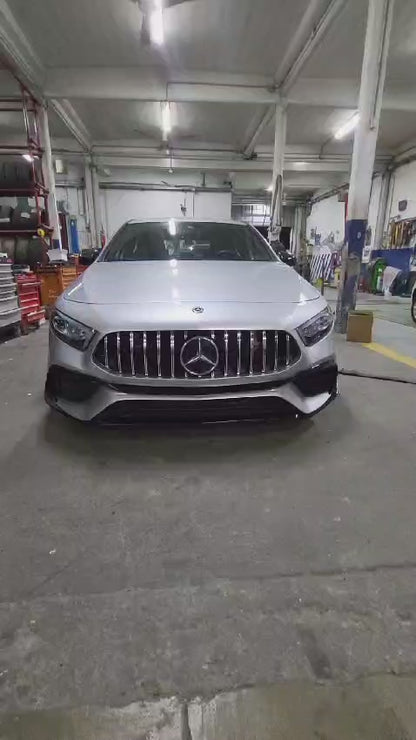 BUMPER SUITABLE FOR MERCEDES-BENZ A CLASS W177 AMG LOOK A45S + CHROME GRILLE 360 camera