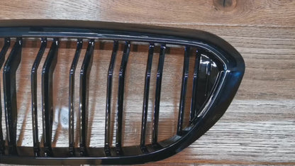 GRIGLIA ADATTA PER BMW SERIE 5 G30 G31 2017-2020 DOPPIA FASCIA LOOK NERO LUCIDO