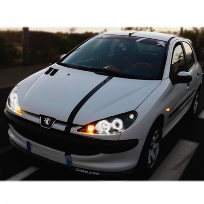 💫ART.7223 FARI "ANGEL EYES" NERI adatto per PEUGEOT 206 98-02💫