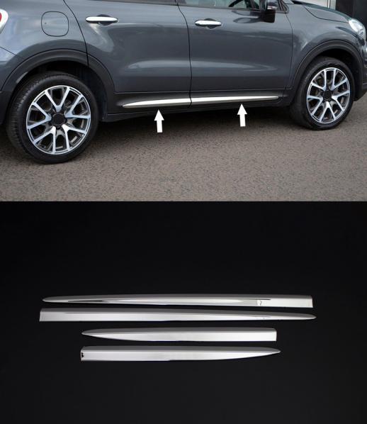 FIAT 500X CROMATURE MODANATURE LATERALI SPORTELLI ADESIVA 3M 4 PZ
