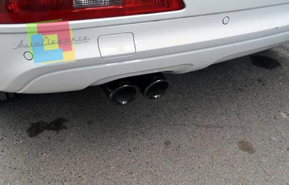 AUDI Q3 2011+ TERMINALI DI SCARICO NERI CON LOGO S LINE ACCIAIO INOX