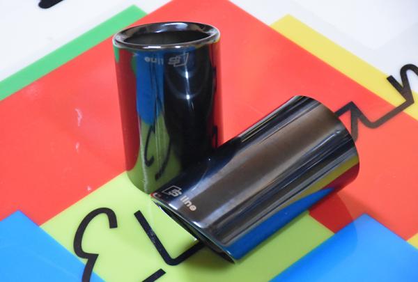 AUDI Q3 2011+ TERMINALI DI SCARICO NERI CON LOGO S LINE ACCIAIO INOX