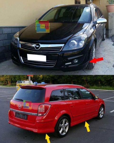 OPEL ASTRA H STATION WAGON BODY KIT SPOILER SOTTO PARAURTI ANTERIORE DIFFUSORE POSTERIORE E MINIGONNE LOOK OPC