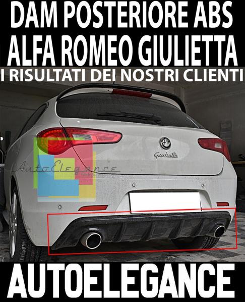 ALFA ROMEO GIULIETTA DAM DIFFUSORE POSTERIORE DOPPIO SCARICO LOOK SPORTIVO IN ABS