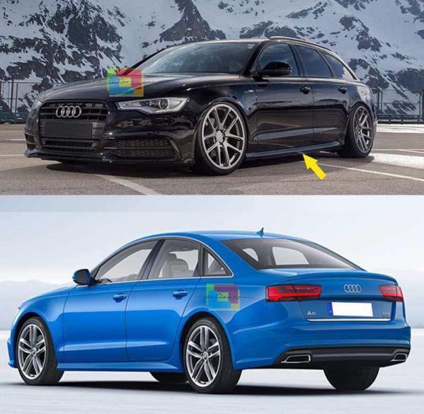 AUDI A6 4G C7 2011+ BERLINA AVANT MINIGONNE LATERALI SOTTO PORTA LOOK TUNING