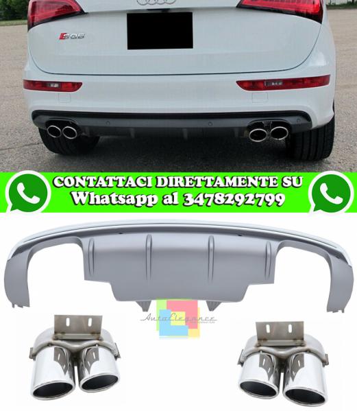 AUDI Q5 2013-2016 DIFFUSORE POSTERIORE SOTTO PARAURTI + TERMINALI INOX LOOK SQ5