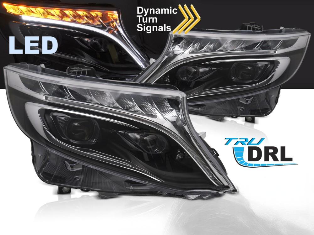 💥ART.4106 Fari Anteriori Full LED Nero adatto per MERCEDES V-Class / Vito W447 14-23💥