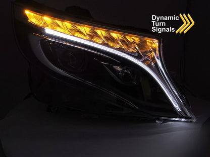 💥ART.4106 Fari Anteriori Full LED Nero adatto per MERCEDES V-Class / Vito W447 14-23💥