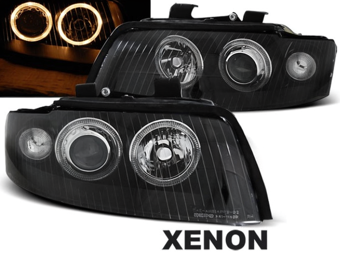 💫ART.5050 FARI ANTERIORE XENON ANGEL EYES NERI adatti per AUDI A4 B6 00-04💫