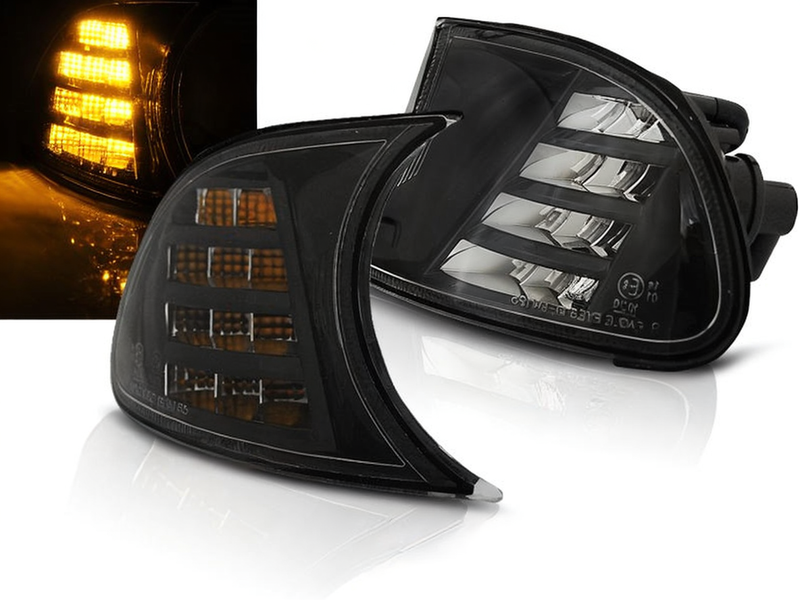 💫ART.5784 Indicatori anteriori LED neri adatti per BMW E46 04.99–08.01 Coupe/Cabriolet💫