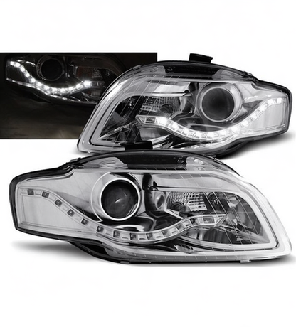 💕 Fari Anteriori Adatto per Audi A4 B7 2004-2008 Daylight Cromato 💕