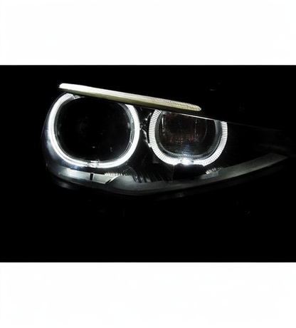 💕 Fari Anteriori Adatto BMW F20 F21 11-14 LED Angel Eyes DRL Nero 💕