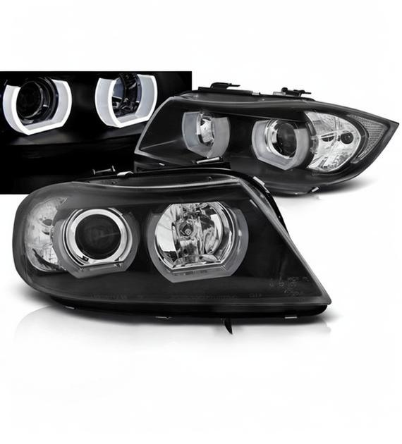 💕 Fari Anteriori Adatto per BMW E90 E91 03-08 Xenon U-LED 3D Neri 💕